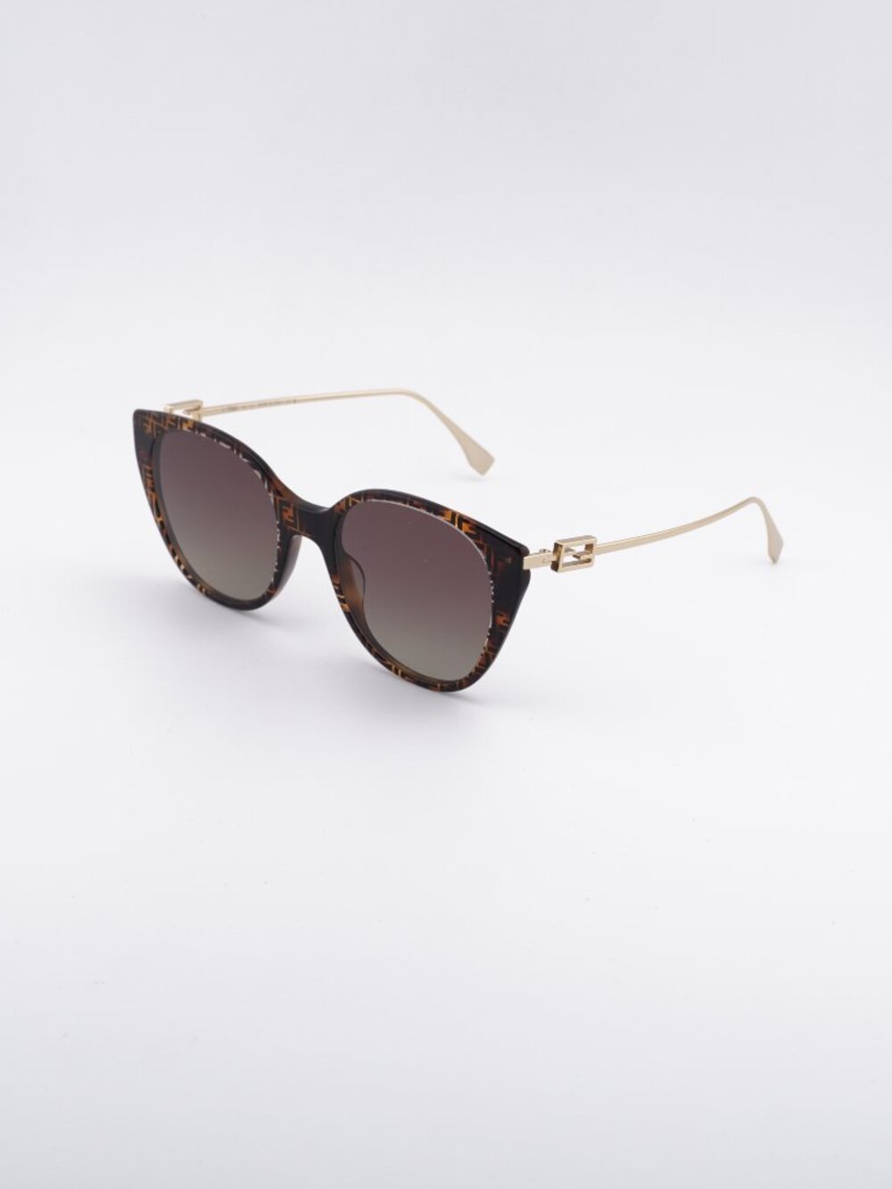 Fendi FE40047I 55H Cat Eye Sunglasses - Havana / Brown Polarized
